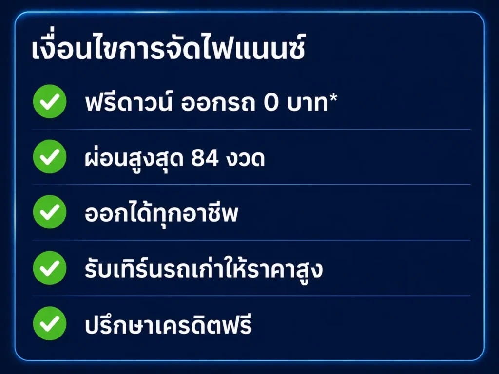 ออกรถมือสอง ออกรถฟรีดาวน์
