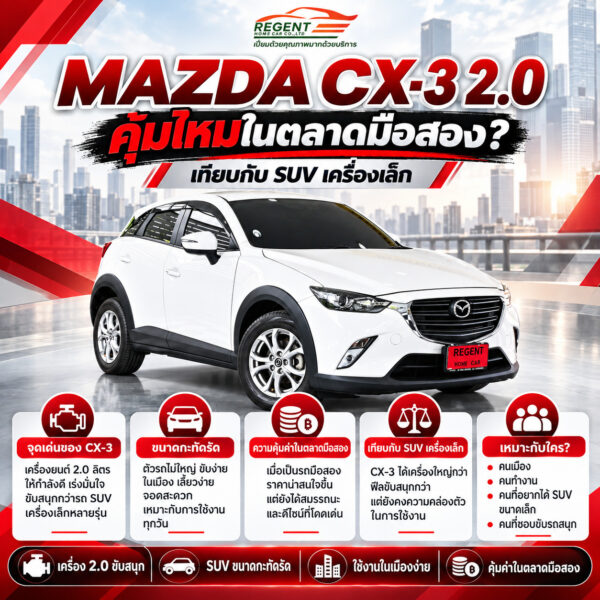 MAZDA CX-3 2.0 BASE PLUS มือสอง คุ้มไหม เทียบ SUV เครื่องเล็ก